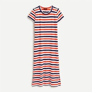 J.Crew T-shirt dress in stripe blue/orange/white size XL